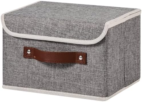 Storage Bins Box with Lids Decorative Cotton Linen Fabric Baskets by Unknown