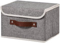 Storage Bins Box with Lids Decorative Cotton Linen Fabric Baskets by Unknown