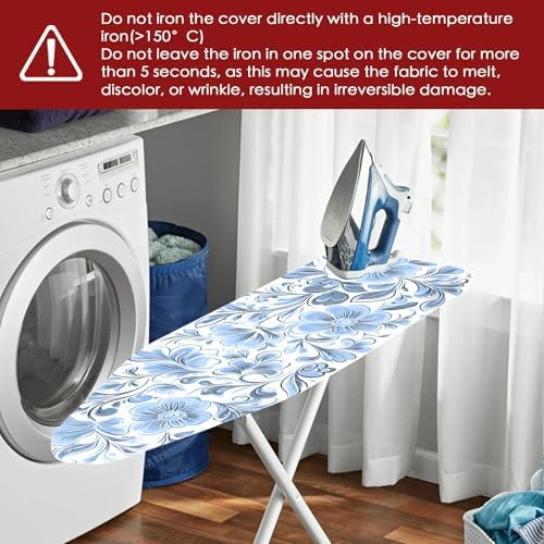 Nuxovilar Blue Floral Ironing Board Cover 15x54 Inches Polyester - Image 6