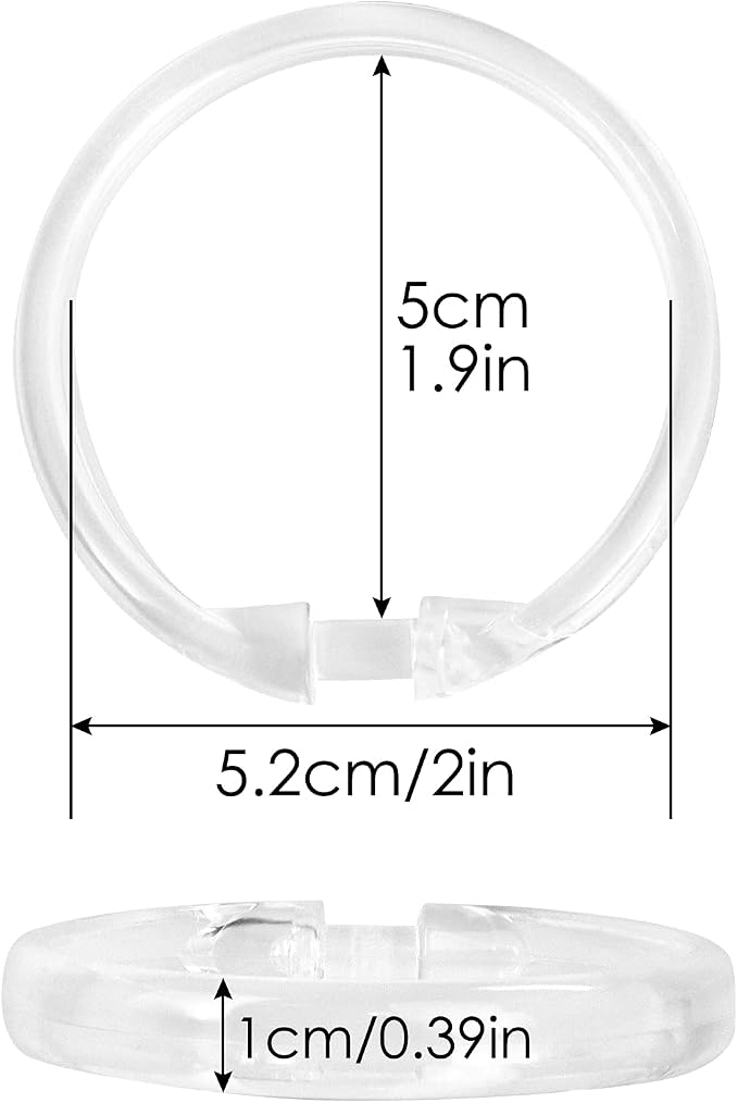 Clear Plastic Shower Curtain Rings, O Shaped Shower Rings - Image 4
