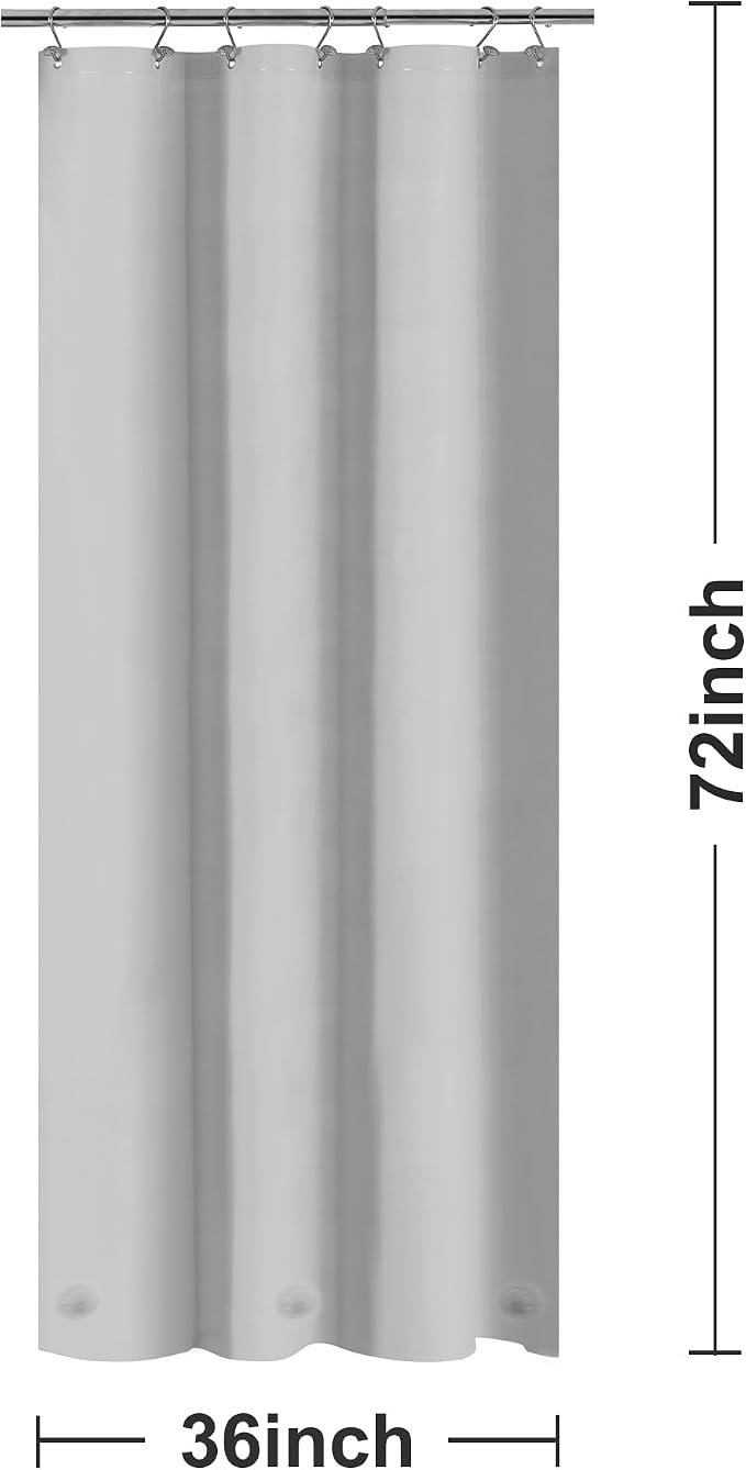 Barossa Design Silver Gray Stall Shower Curtain Liner - Image 6