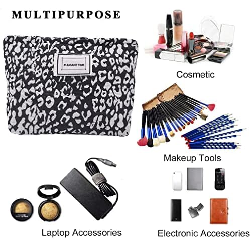 SxoSyo Leopard Makeup Bags, Large Canvas Cosmetic Pouch - Image 5