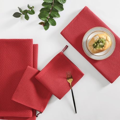 Homaxy 8 Pack 100% Cotton Kitchen Towels and Dishcloths Set - Image 6