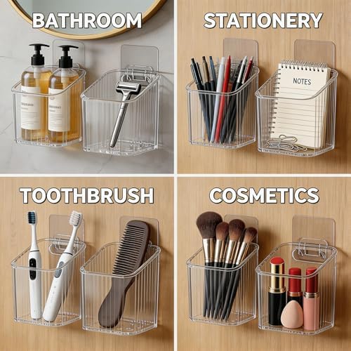 4 PCS Wall Mounted Storage Racks, Storage Containers, - Image 7