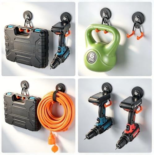 MUTUACTOR Upgraded Magnetic Hooks, Φ2.59” 20lbs Magnet Garage Storage System - Image 6