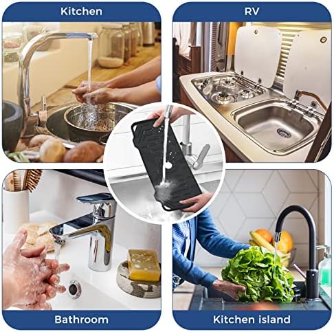 2 Pcs Silicone Faucet Handle Drip Catcher Tray Mat, 2 in 1 Dish Soap Sponge - Image 7