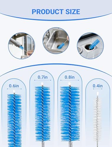 SARDVISA Drain Cleaning Brush, 66 Inch Flexible Pipe Cleaner, 3 Straw Brush - Image 2