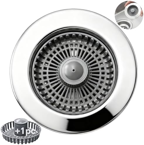 Solid Brass Body 3-in-1 Kitchen Sink Drain Strainer & Stopper, Heavy Duty Pop by BLAZEAVIAN