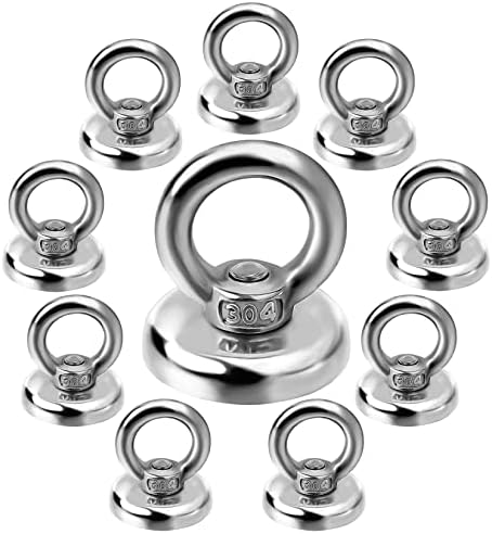 VNDUEEY Magnetic Hooks Heavy Duty 10 Pack, 60 lbs Pulling Force Rare Earth by VNDUEEY