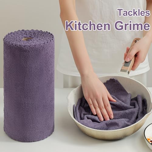 Jessy Home 80 Pack Microfiber Cleaning Cloth Roll Reusable Paper Towels 12"x12" - Image 6