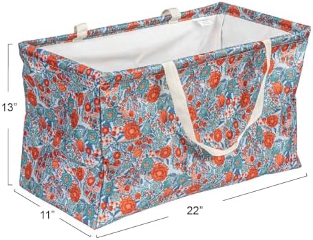 Household Essentials Flower Print Krush Container All-Purpose Utility Tote - Image 3