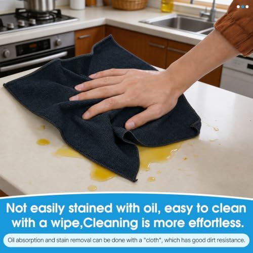 QYL Microfiber Cleaning Cloth, 12 Pack Cleaning Rags, Cleaning Towels - Image 3