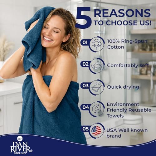 DAN RIVER 8 Piece Luxury Bath Towels - Image 5
