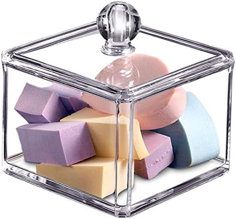 SheeChung Square Acrylic Qtip Holder, 1 Pack Bathroom Canisters - Image 4