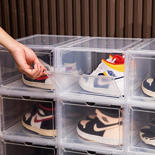 HIYOHIYO 1-Pack Clear Plastic Stackable Shoe Box Organizer, Fit US Size 14 - Image 6