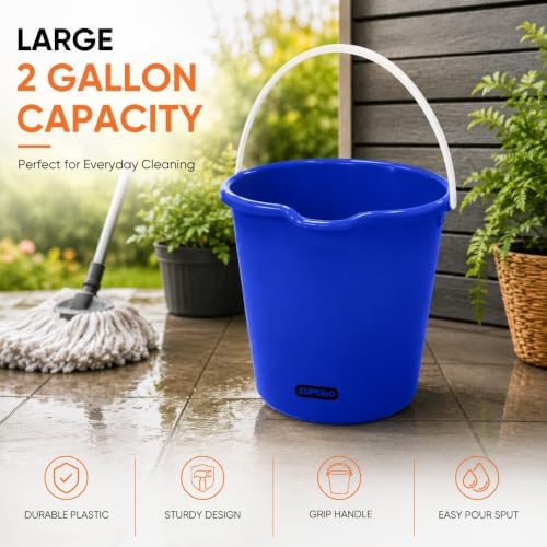 Superio 2.75 Gallon Bucket, Plastic Cleaning Pail - Image 2