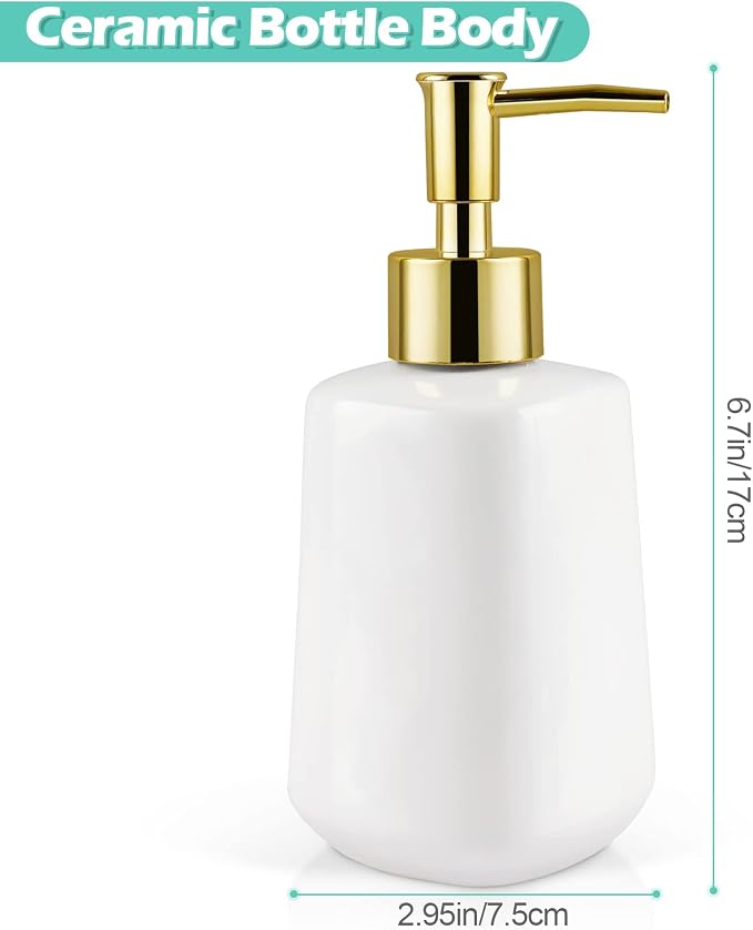 14OZ Dish Soap Dispenser, Hand Soap Dispenser Ceramic Bottle | Pump Dispenser - Image 2
