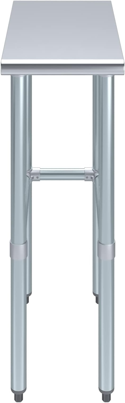AmGood Stainless Steel Work Table Open Base | NSF Kitchen Island Food Prep | Laundry Garage Utility Bench (12" Long X 24" Deep)