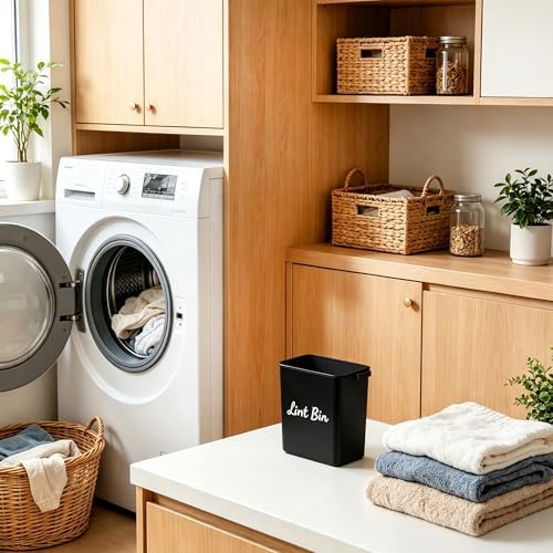 Magnetic Lint Bin with Lid for Laundry Room, Compact Plastic Dryer Lint Holder - Image 6