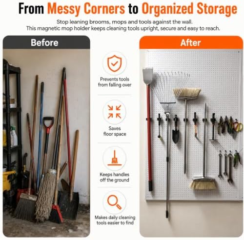 3-H 8 Pack Magnetic Broom Holder - Image 4