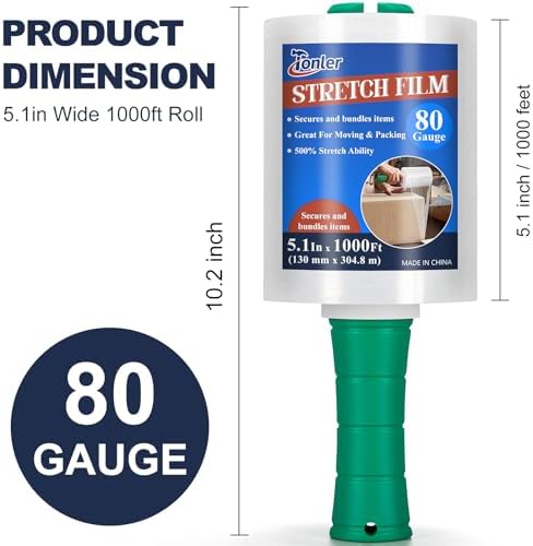 Mini Clear Stretch Wrap Film 5.1" x 1000ft 2 Pack 80 Gauge Heavy Duty - Image 6