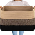 OIAHOMY Extra Large Blanket Basket, 95L Cotton Rope Woven Laundry Basket by MasterofSpaceOptimization