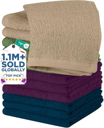 DAN RIVER 12 Pack Cotton Wash Cloths Set by DanRiver