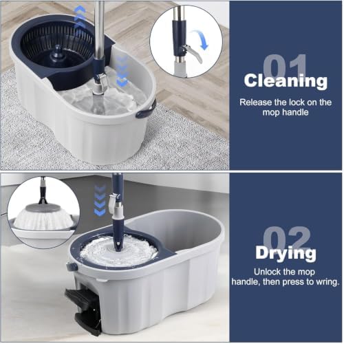 Spin Mop Bucket Set 3 Refills Best Mops - Image 3