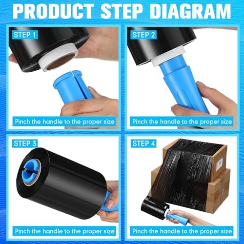 Jutom 16 Pcs Mini Stretch Film Industrial Shrink Wrap Roll Plastic Film - Image 5