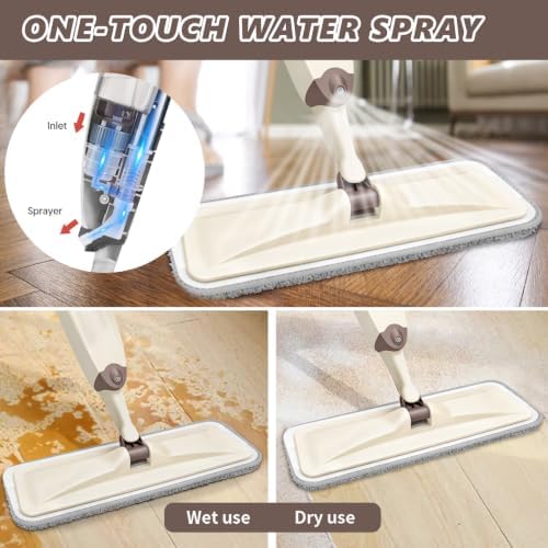 HOMTOYOU Wet Mop for Floor Cleaning: Spray Mop for Multi-Surface Floors - Image 2