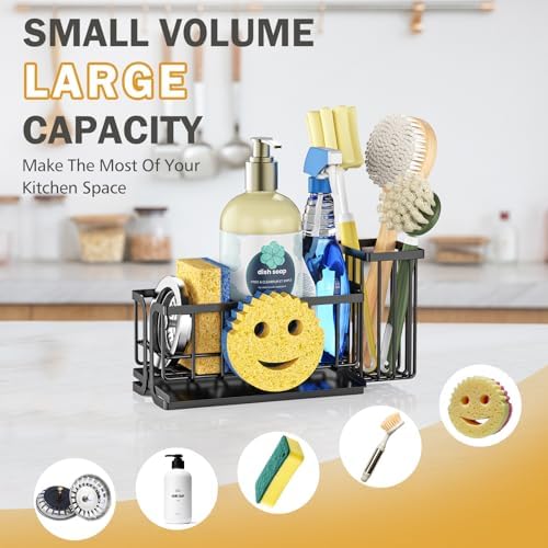 Epicano Sink Caddy Sponge Holder, Smiley Face Sponge Rack - Image 6
