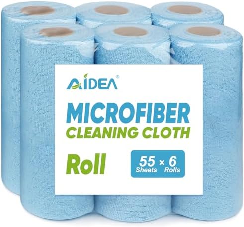 AIDEA Microfiber Cleaning Cloth 330 Sheets 6 Roll by AIDEAHOME