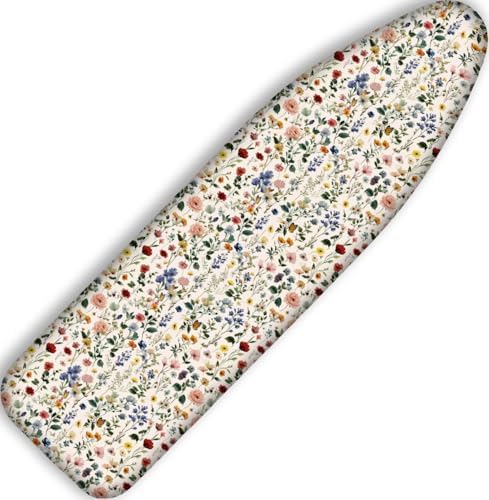 Vintage Rustic Red Blue Yellow Flower 15"x54" Ironing Board Cover by Yzogbry