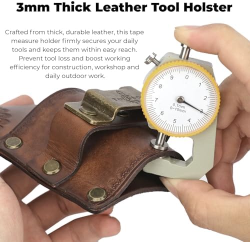 TOURBON Leather Tool Holster Hammer Tape Measure Pencil Holder - Image 3
