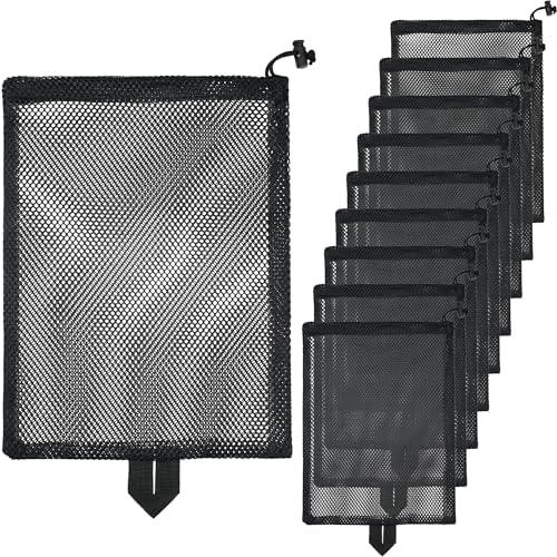 10 Pcs Mesh Drawstring Bag 10.5" x 14" by BOJITEXS