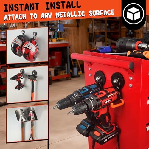 ULIBERMAGNET New Upgraded Heavy Duty Magnetic Garage Hooks, 4 Pack Strong Large - Image 6