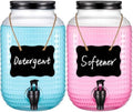 NiHome 2 Pack Glass Laundry Detergent Dispensers, 4L Glass Jars by NiHome