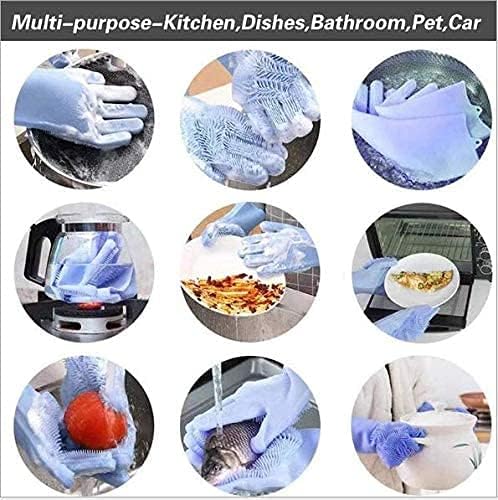 Silicone Dishwashing Gloves, Pet Grooming Rubber Scrubbing - Image 5