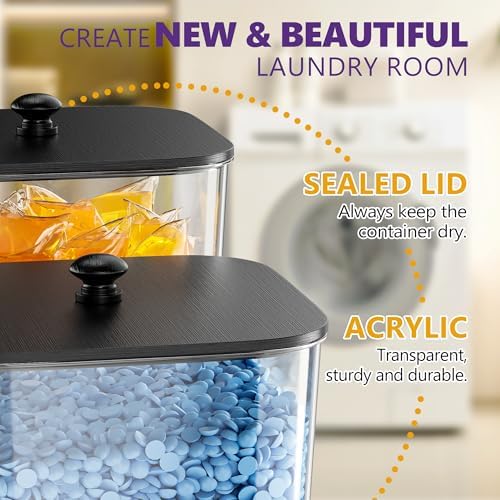 Moforoco 5+1Pack Laundry Pods Container, Large Detergent Powder Storage - Image 4