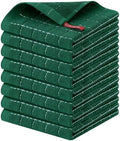 Homaxy 100% Cotton Terry Kitchen Dish Cloths, 8 Pack, Dark Green by Homaxy