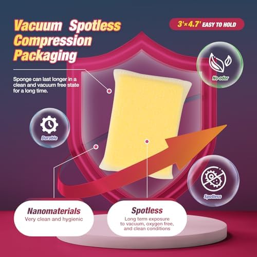8 Pads Kitchen Sponges All-Purpose Non Scratch Dish Sponge，Multipurpose Used - Image 3