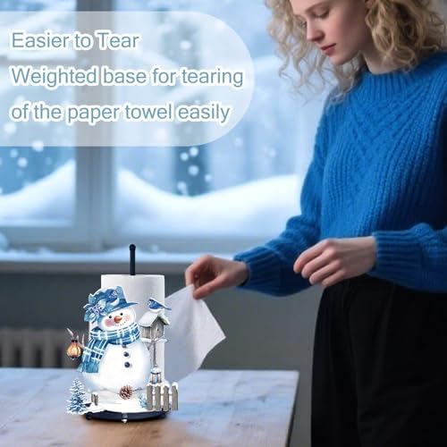 MorningRo Winter Paper Towel Holder Snowman Countertop Kitchen Decor and - Image 5