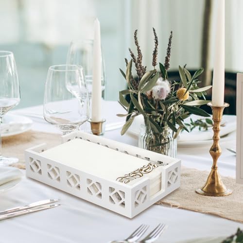 White Wooden Paper Hand Guest Towel Holder - Image 6