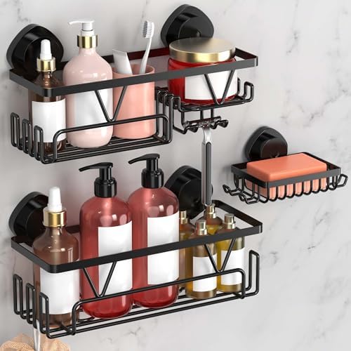 KEGII Shower Caddy Suction Cup, 3 Pack Removable Shower Shelves by KEGII