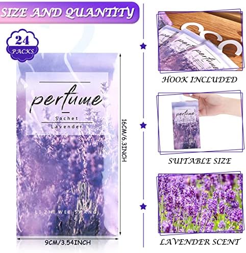 Loopeer 24 Pcs Lavender Large Hanging Closet Deodorizer Air Freshener Scented - Image 2