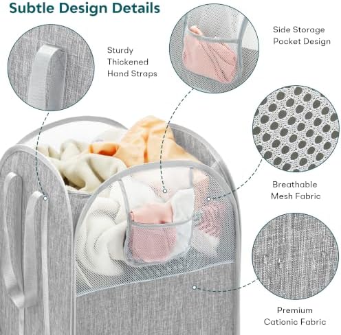 100L Large Collapsible Laundry Baskets, Tear-resistant Hampers - Image 4