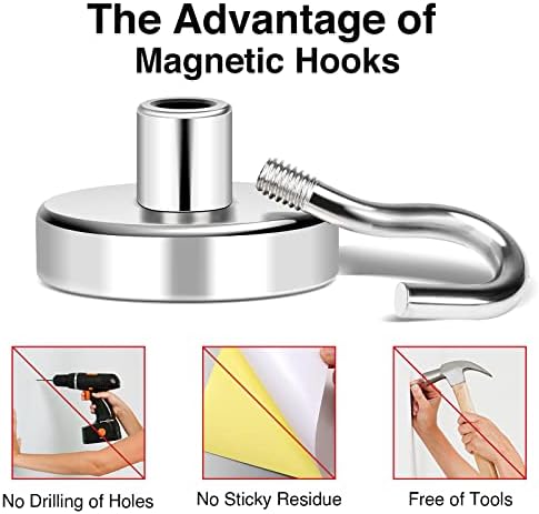 MIKEDE Magnetic Hooks 50Lbs+ Heavy Duty Magnet Hook - Image 5