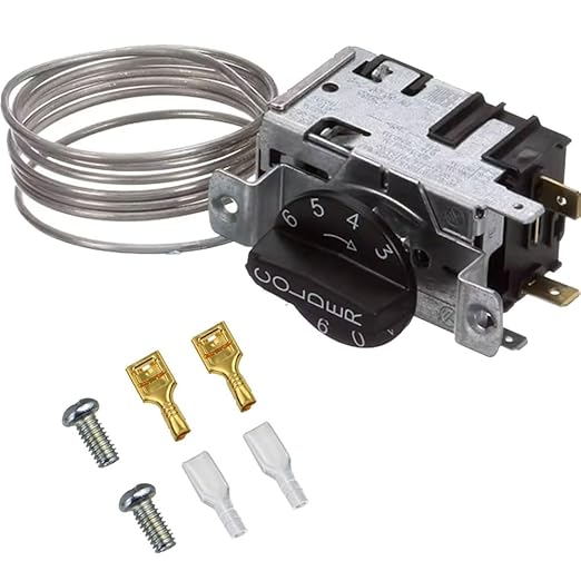 Upgraded 988284 Refrigerator Thermostat Temperature Control Kit Compatible for True Refrigerators800382 077B6856 Freezer Thermostat， Fit for TSSU, TUC, TWT, TPP, GDM, GEM,TBB, TCM, TDD, TGU, TGW, TMC
