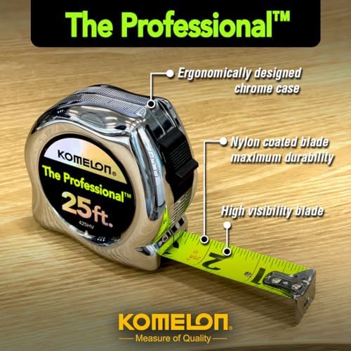 Komelon 425HV High-Visibility Professional Tape Measure, 25-Feet by 1-Inch - Image 6