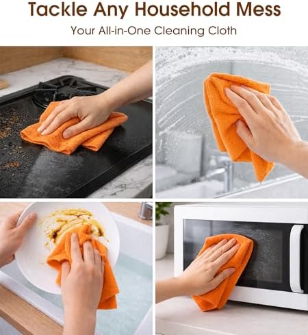 Microfiber Cleaning Cloth Roll, 100 Pack 12 x 12 Inch Tear Away Reusable Paper - Image 5